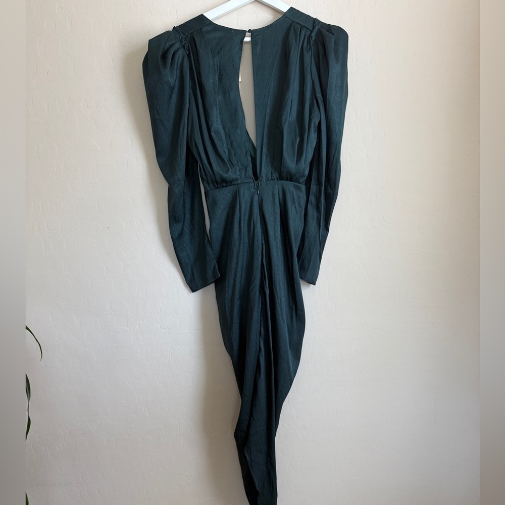 Miss Lola Forrest Green Long Sleeve Maxi Dress Old Hollywood HOCO Prom Medium - Picture 9 of 10